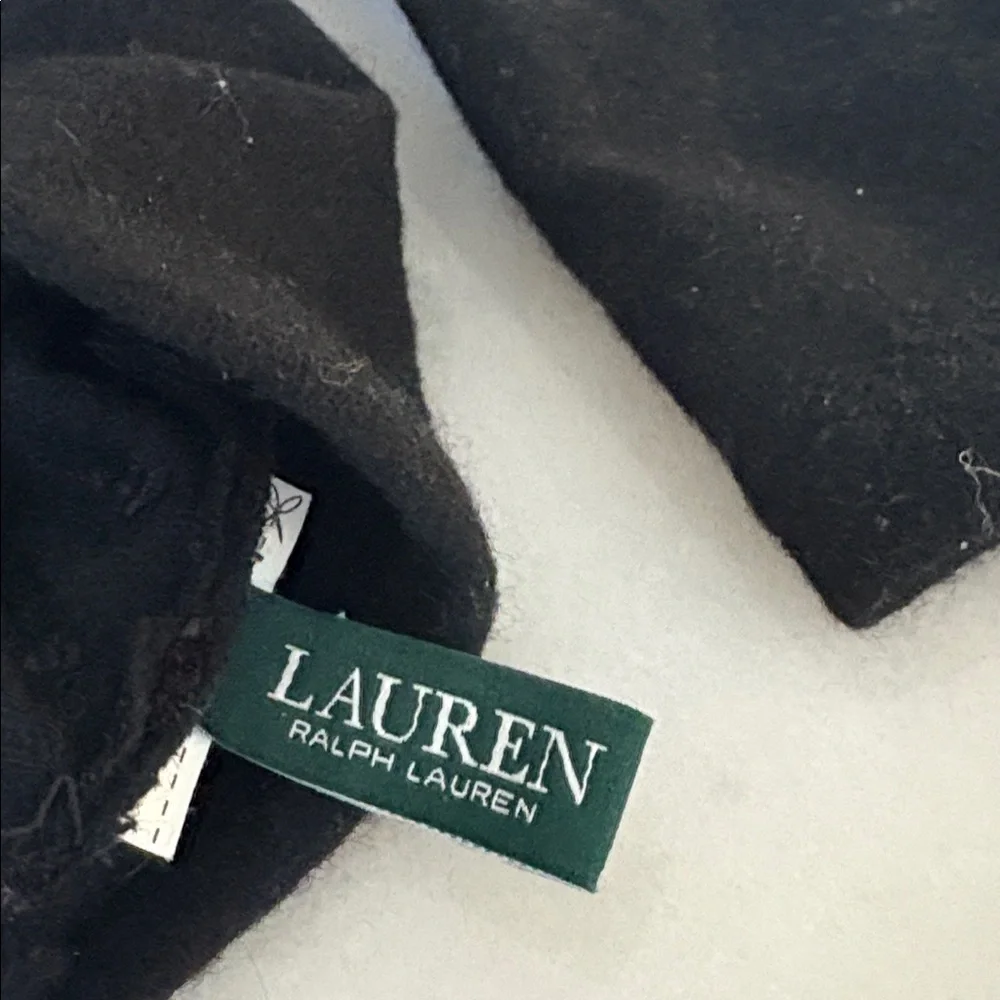 RL Ralph Lauren Cashmere Blend Touch Screen Gloves Black Silver Logo Button
